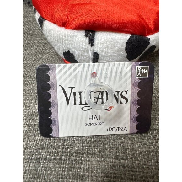 Disney Villains Cruella De Vil Adult Novelty Hat w/ Polka Dot Veil & Feather - Picture 4 of 5